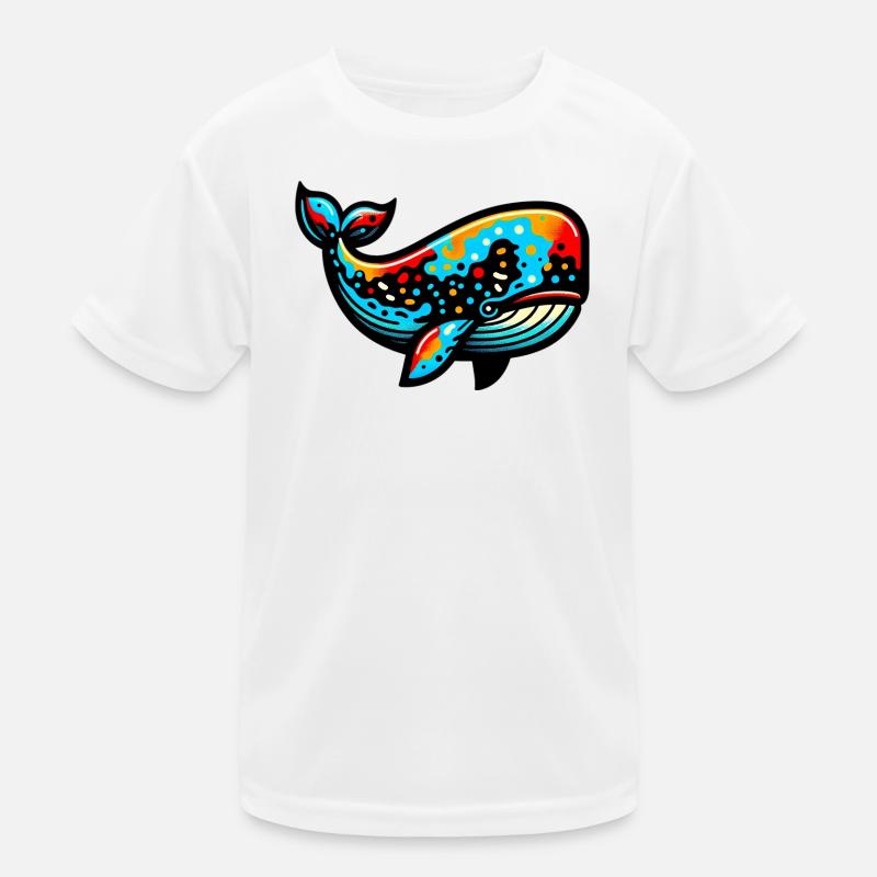 Wal - Kinder Funktions-T-Shirt - Weiß