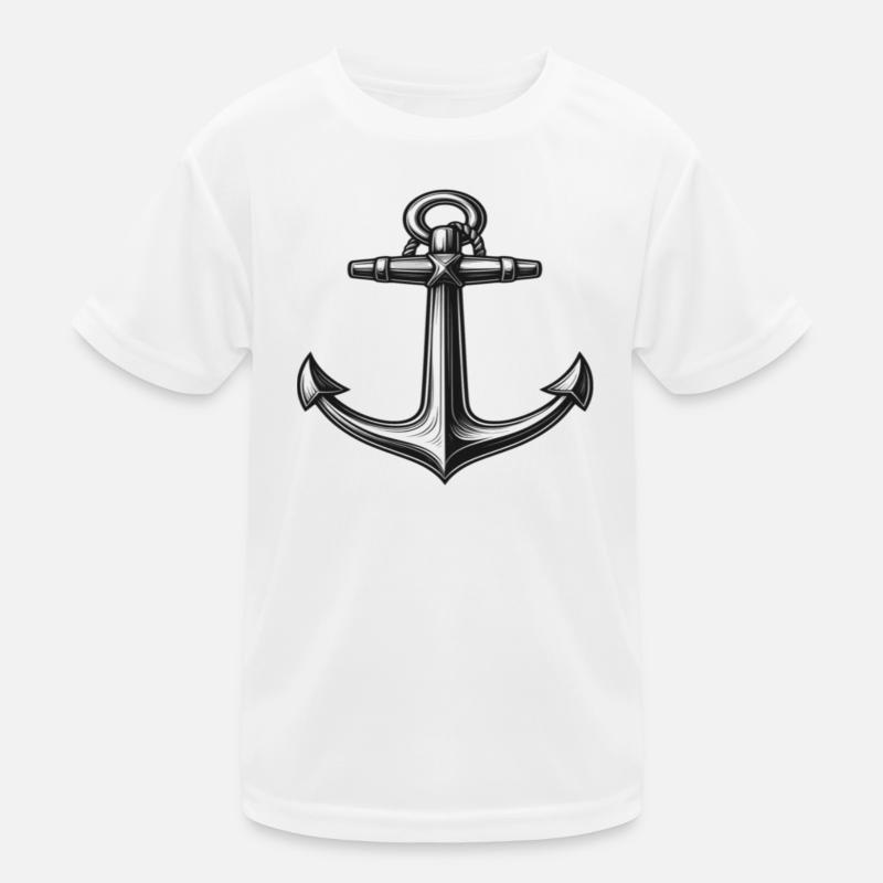 Maritime Anchor Design Kids Functional T-Shirt