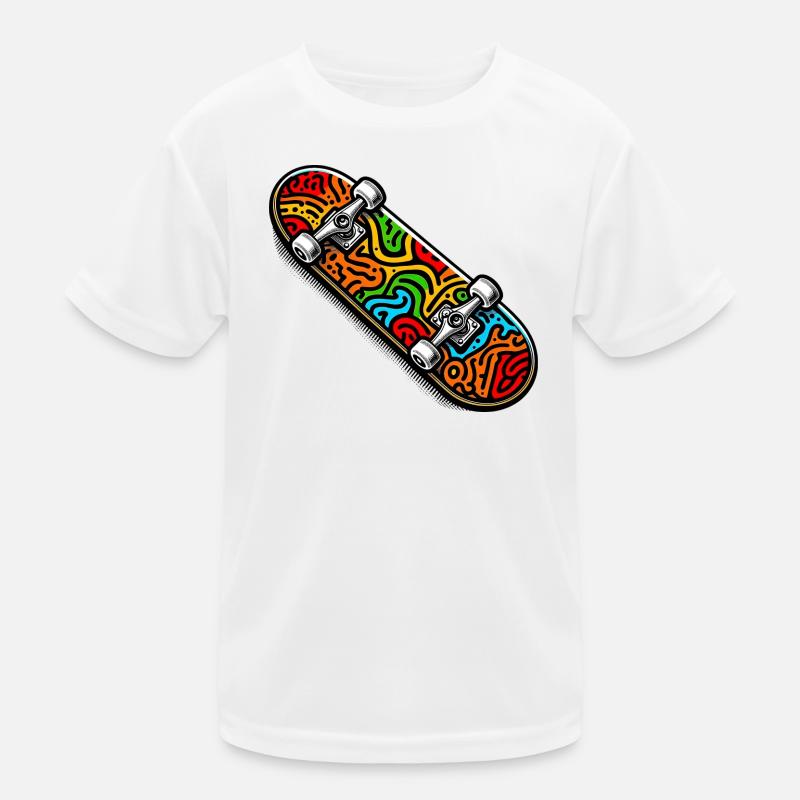 Skateboard Kinder Funktions-T-Shirt