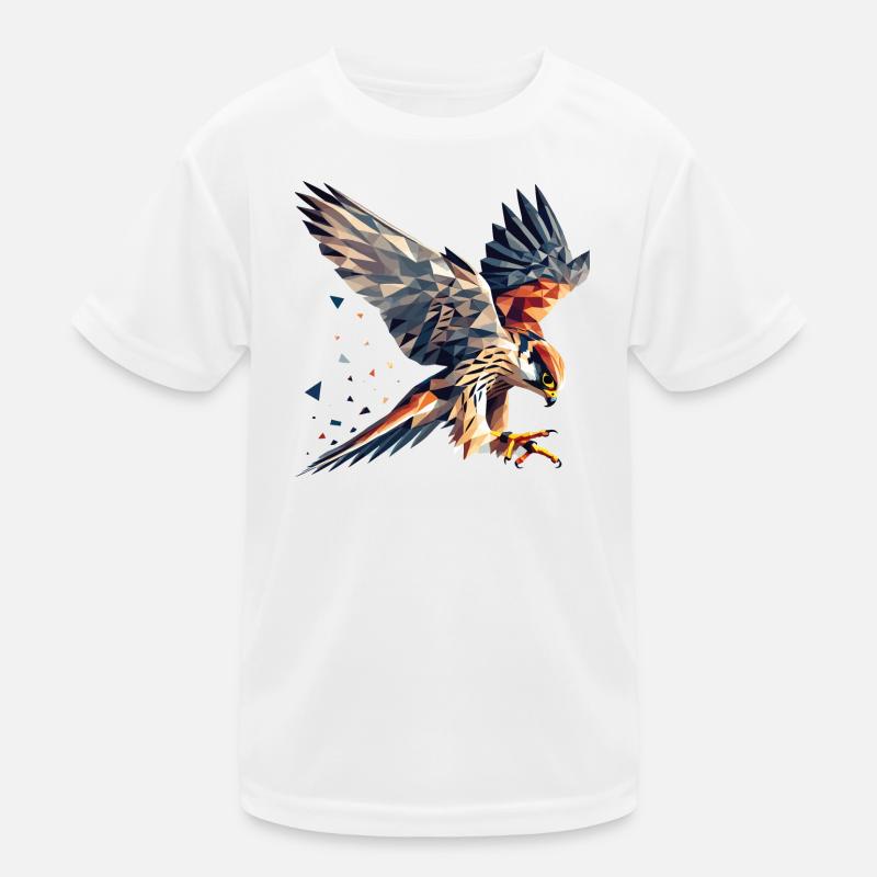 Faucon oiseau de proie style polygone T-shirt sport Enfant