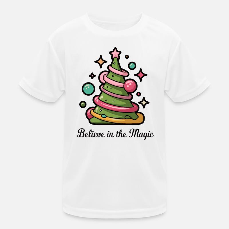 Glauben Sie an den magischen Weihnachtsbaum Kinder Funktions-T-Shirt