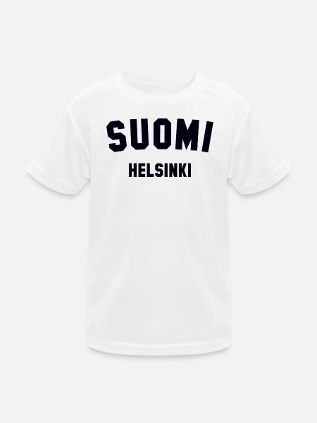 HELSINKI Suomi Finland - Kinder Funktions-T-Shirt - Weiß