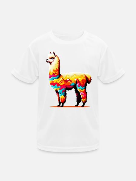 Alpaka - Kinder Funktions-T-Shirt - Weiß