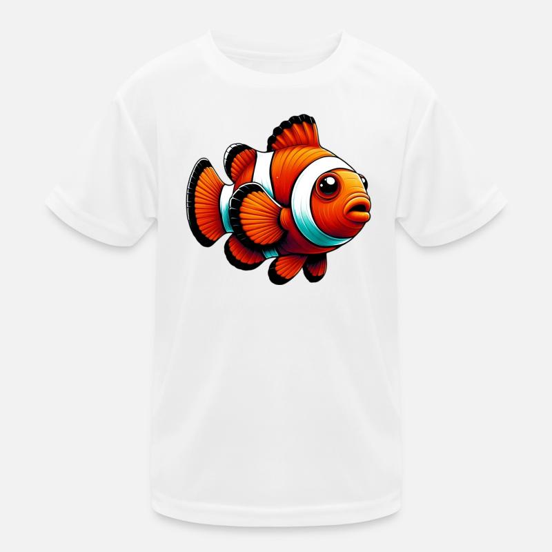 Clownfisch - Kinder Funktions-T-Shirt - Weiß