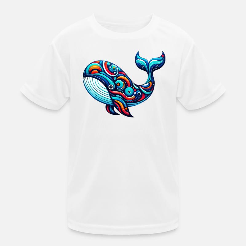 Wal - Kinder Funktions-T-Shirt - Weiß
