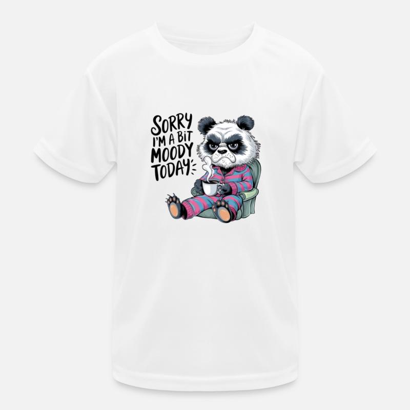 Moody Panda Grumpy Morning Grouch Coffee Kids Functional T-Shirt