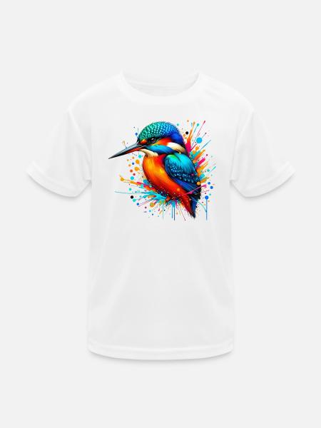 Eisvogel - Kinder Funktions-T-Shirt - Weiß