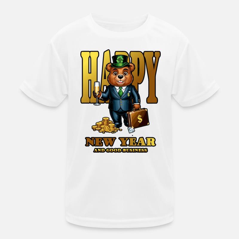 Neujahr Glücks Bär Kinder Funktions-T-Shirt
