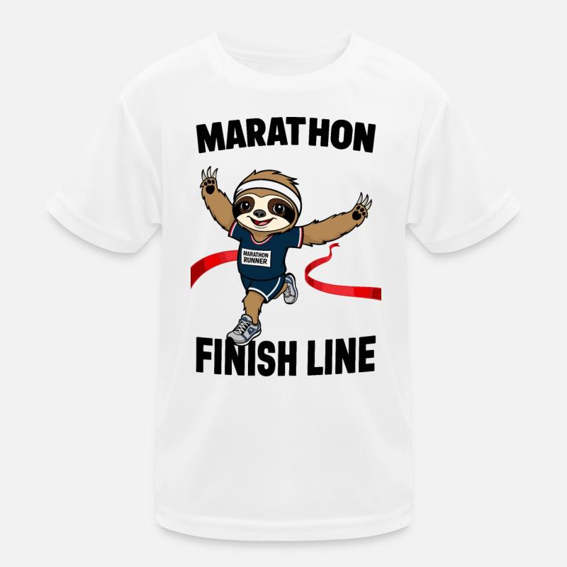 Faultier Marathonläufer Kinder Funktions-T-Shirt