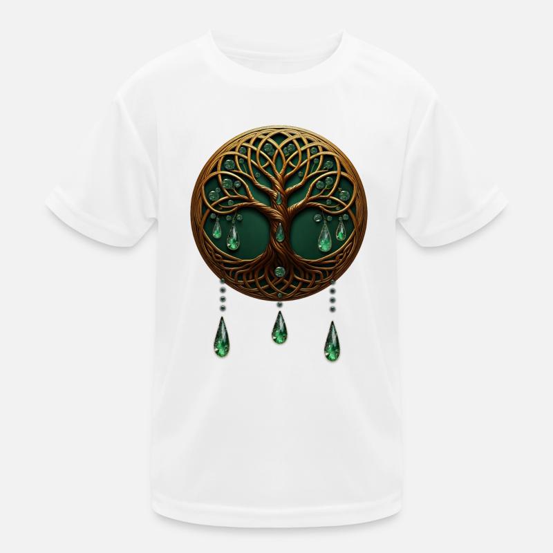 Stilisierter Baum des Lebens Kinder Funktions-T-Shirt
