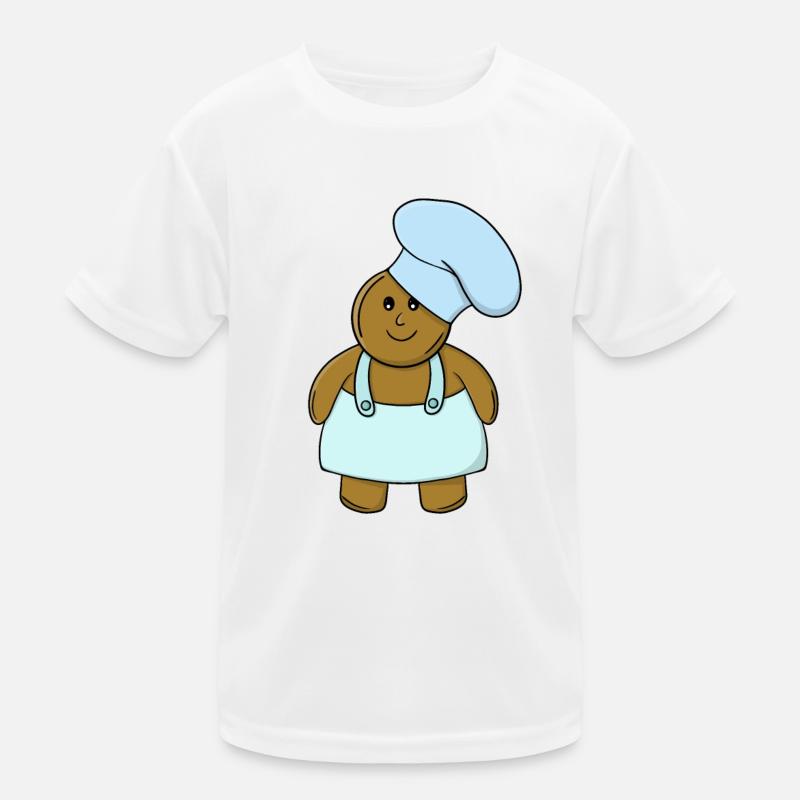 Bäcker-Lebkuchen-Keks - Kinder Funktions-T-Shirt - Weiß