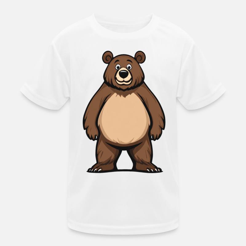 Süßer Bär stehend im Cartoon-Stil - entzückend Kinder Funktions-T-Shirt