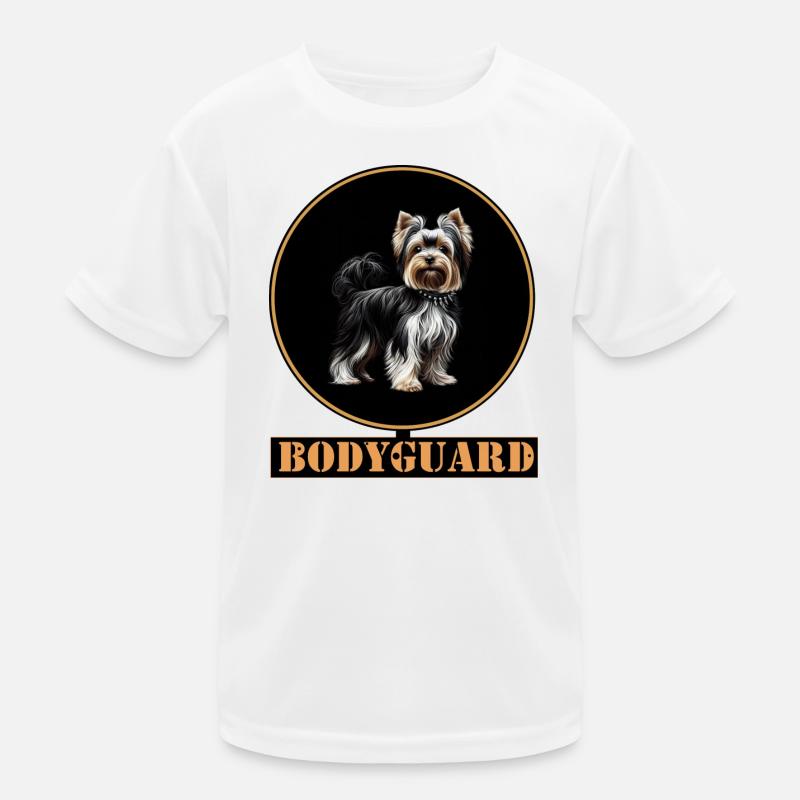 Yorkshire Terrier : Guard Dog in Gold Ring Kids Functional T-Shirt