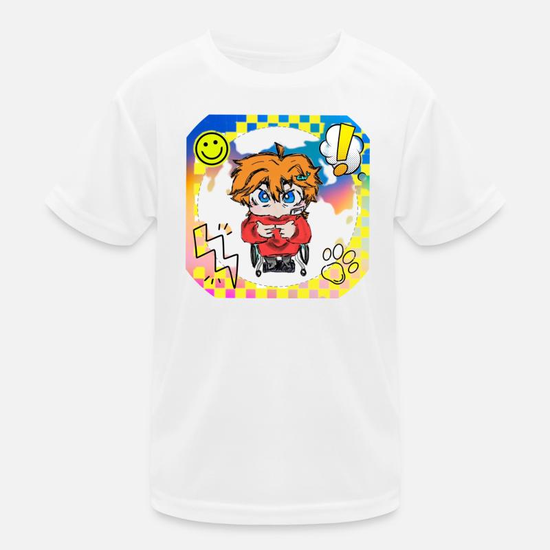 Bunter Popart Rollstuhlheld Kinder Funktions-T-Shirt
