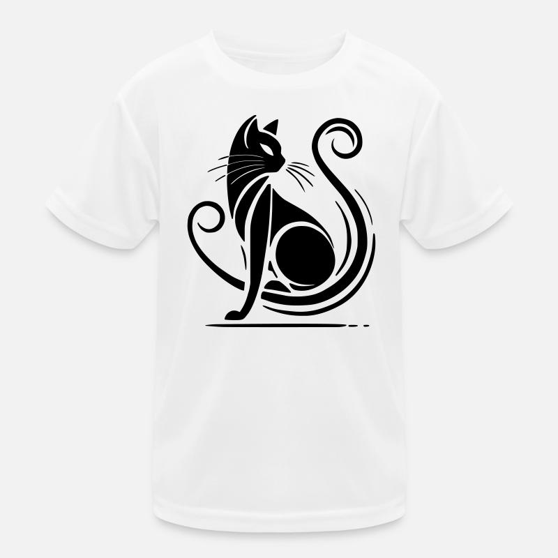 Moderne schwarze Katze Kinder Funktions-T-Shirt
