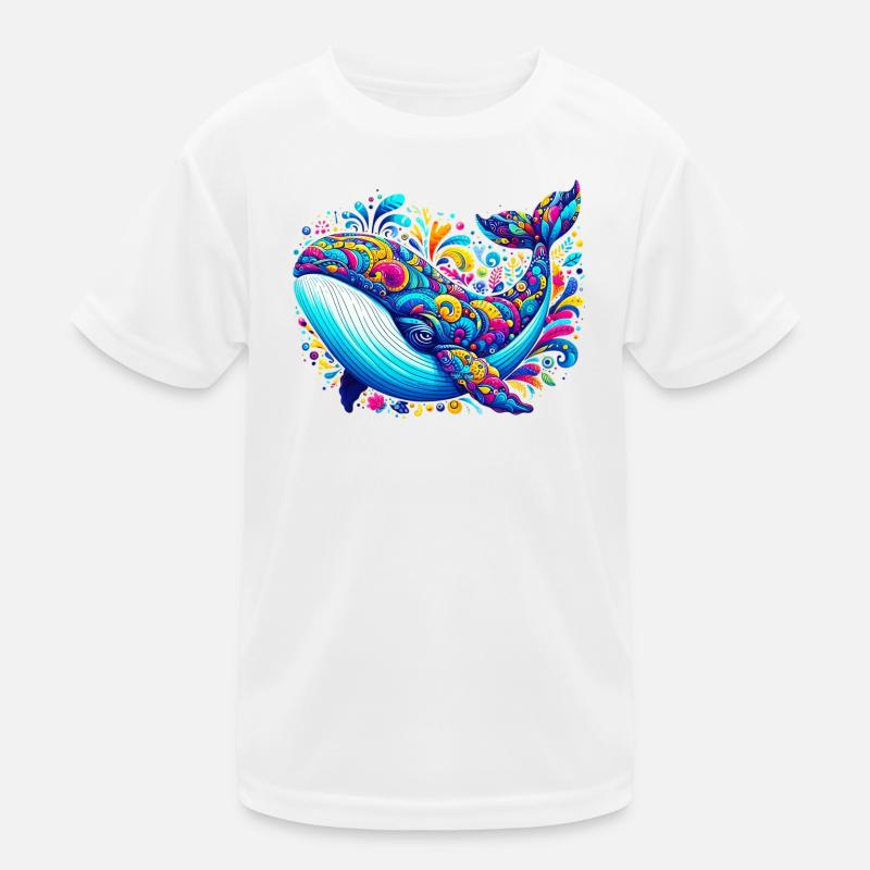Wal - Kinder Funktions-T-Shirt - Weiß
