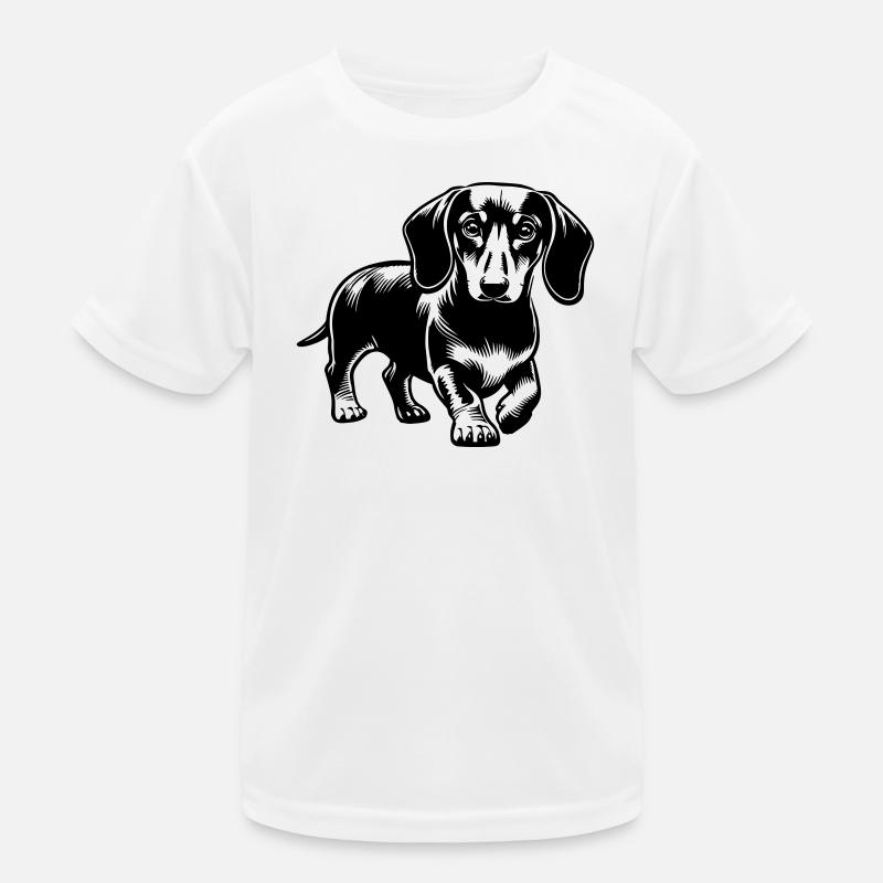 Dackel - Kinder Funktions-T-Shirt - Weiß