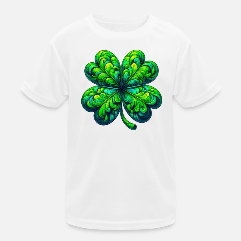 Vierblättriges Kleeblatt Kinder Funktions-T-Shirt