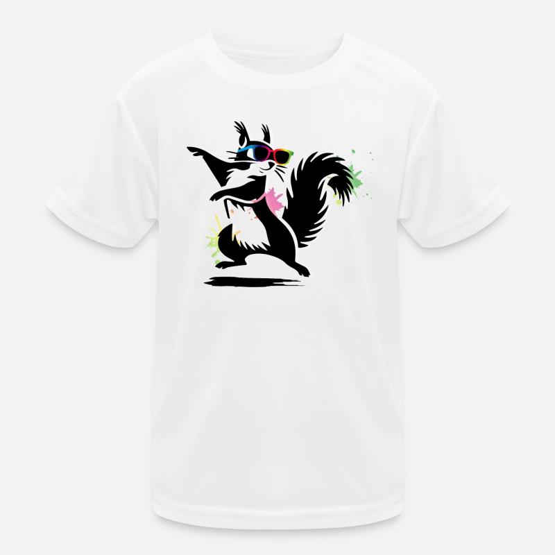 Stylisches Eichhörnchen mit Sonnenbrille Stencil Kinder Funktions-T-Shirt