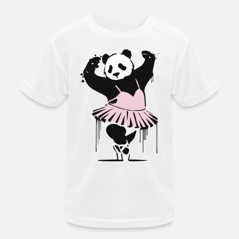 einzigartiger tanzender Panda im rosa Ballettkleid Kinder Funktions-T-Shirt