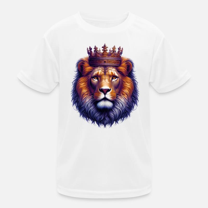 Löwe - Kinder Funktions-T-Shirt - Weiß