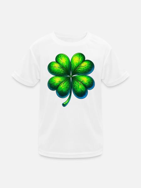 Four-leaf clover - Kids Functional T-Shirt - white - Front