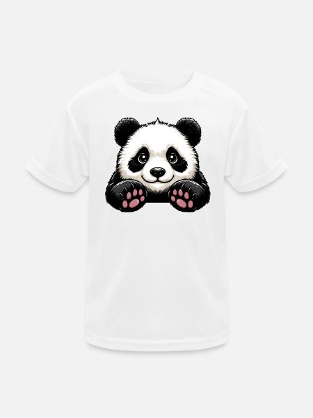 Panda - Kinder Funktions-T-Shirt - Weiß