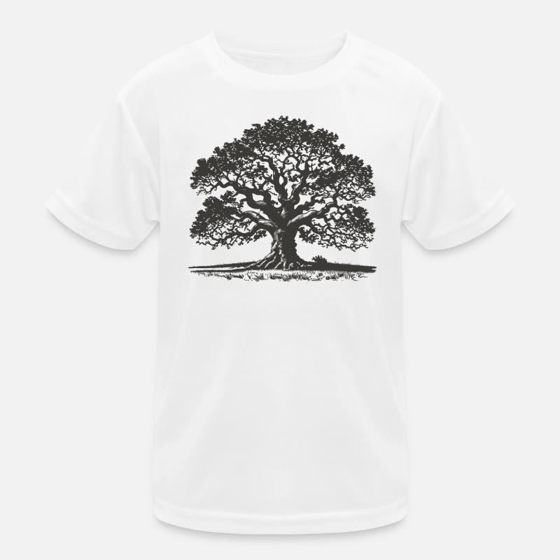 Eiche - Kinder Funktions-T-Shirt - Weiß
