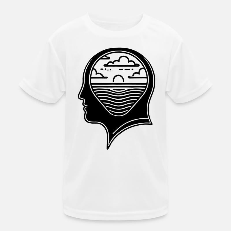 Paix intérieure – La tête avec le coucher du soleil T-shirt sport Enfant