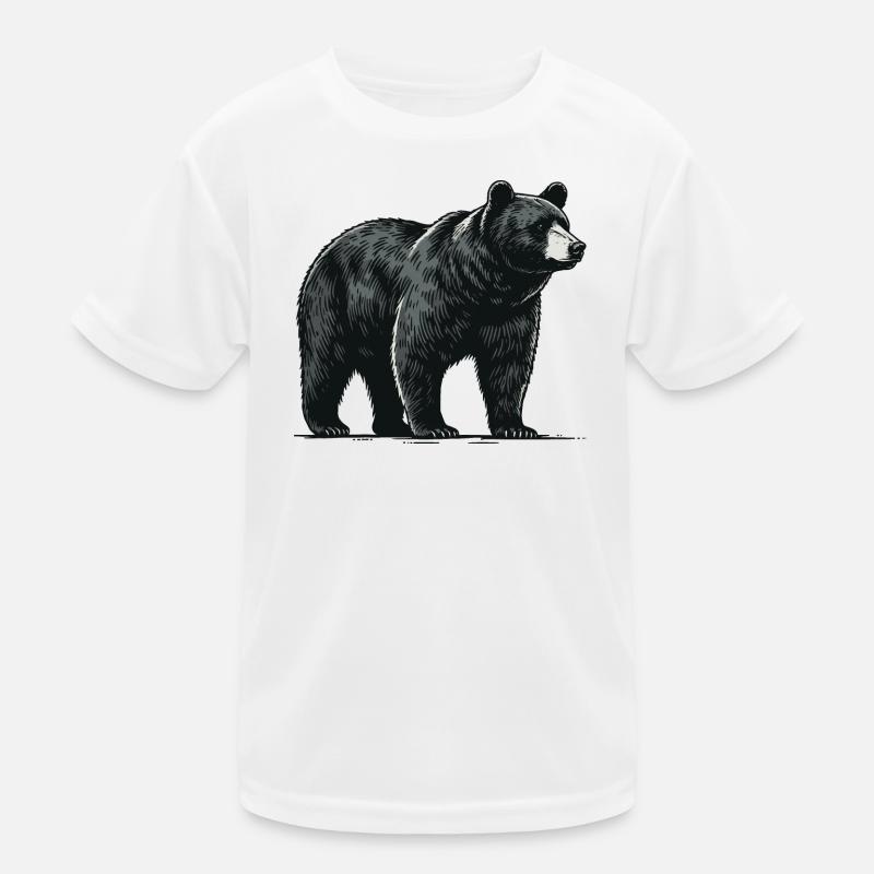 Black bear Kids Functional T-Shirt
