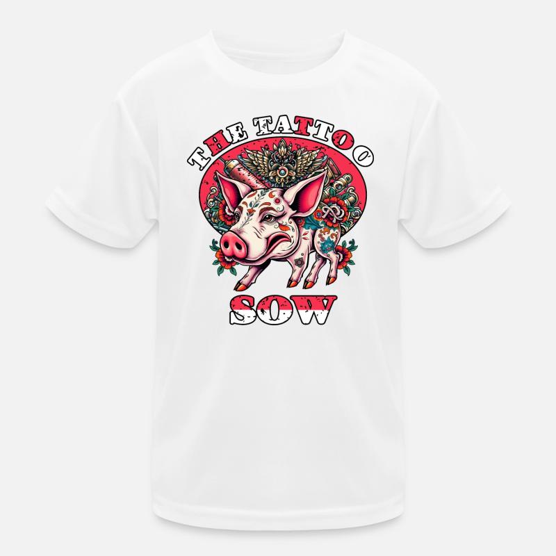 Die Tattoo Sau Kinder Funktions-T-Shirt