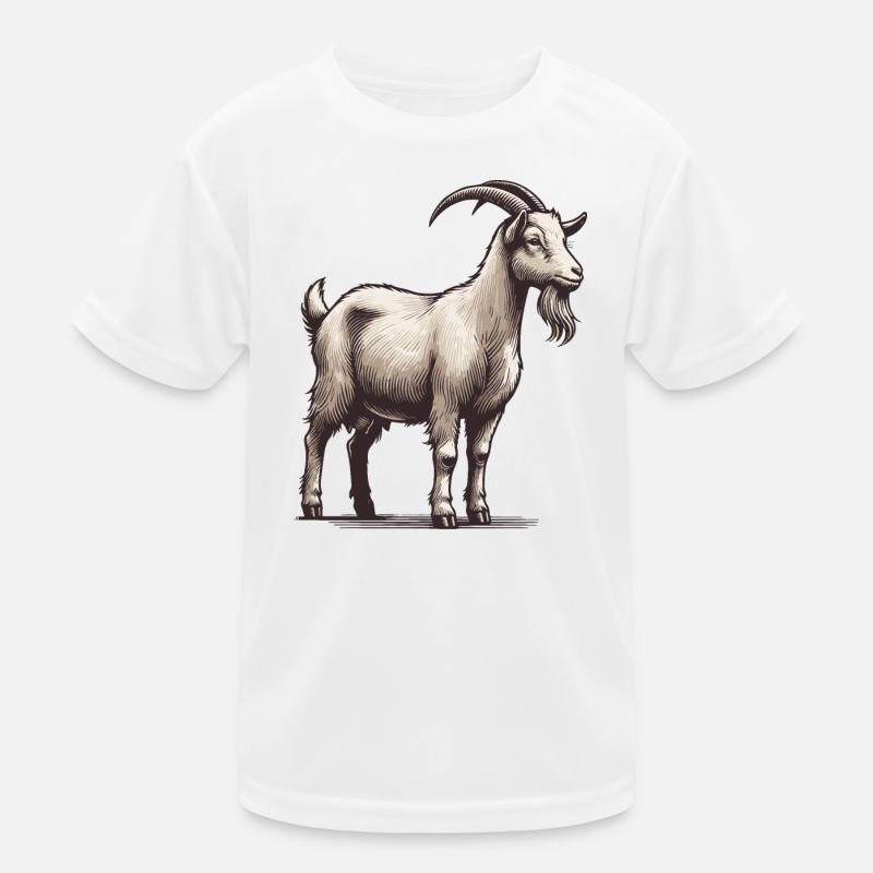 Ziege - Kinder Funktions-T-Shirt - Weiß