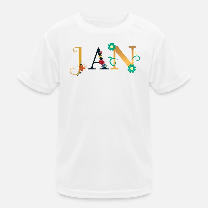 JAN Nom Décoré de Fleurs T-shirt sport Enfant