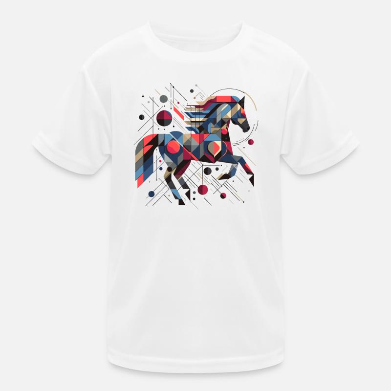 Abstraktes Tier Pferd 2 Kinder Funktions-T-Shirt
