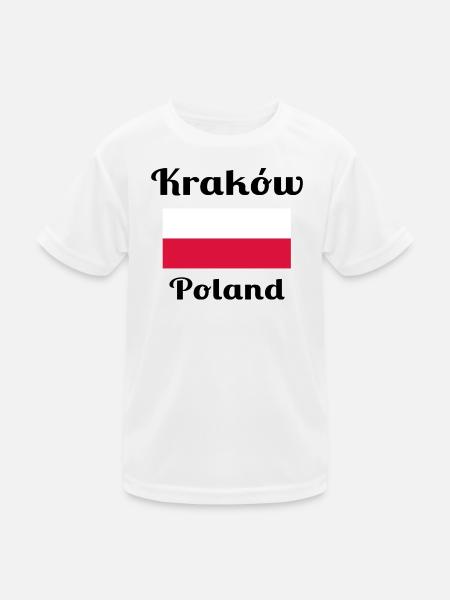 Krakau, Polen - Stilvolle Drucke - Kinder Funktions-T-Shirt - Weiß - Vorne
