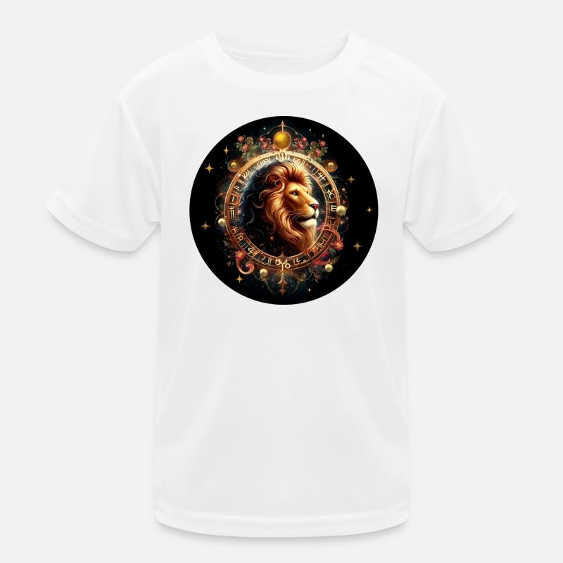 Löwe im Sternkreis - Sternzeichen Löwe Kinder Funktions-T-Shirt