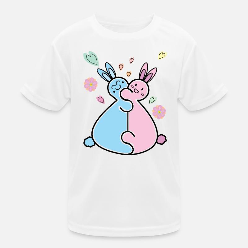 Hasenpärchen Kinder Funktions-T-Shirt