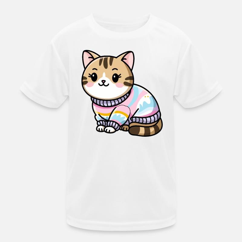 Cozy Sweater Cat Kids Functional T-Shirt