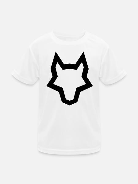 LOGO des Wolfes - Kinder Funktions-T-Shirt - Weiß - Vorne
