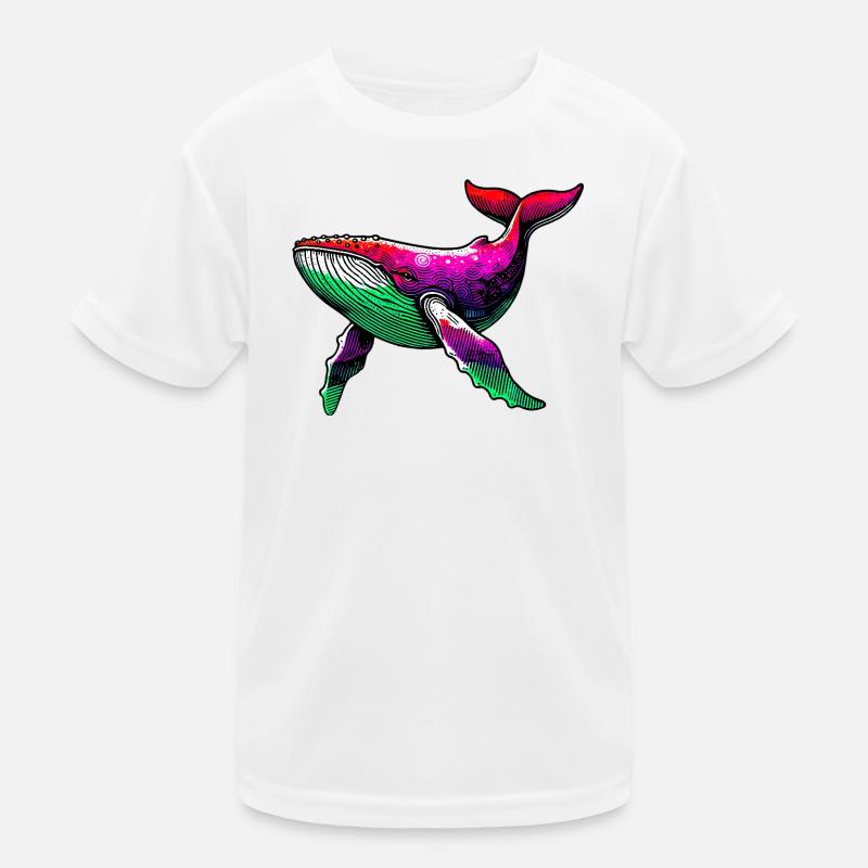 Wal - Kinder Funktions-T-Shirt - Weiß