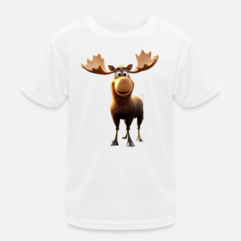 Elch Moose Elchbulle Geweih Hirsch Wilde Elche Kinder Funktions-T-Shirt
