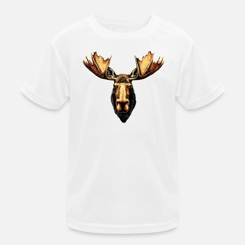 Elch Moose Elchbulle Geweih Hirsch Wilde Elche Kinder Funktions-T-Shirt