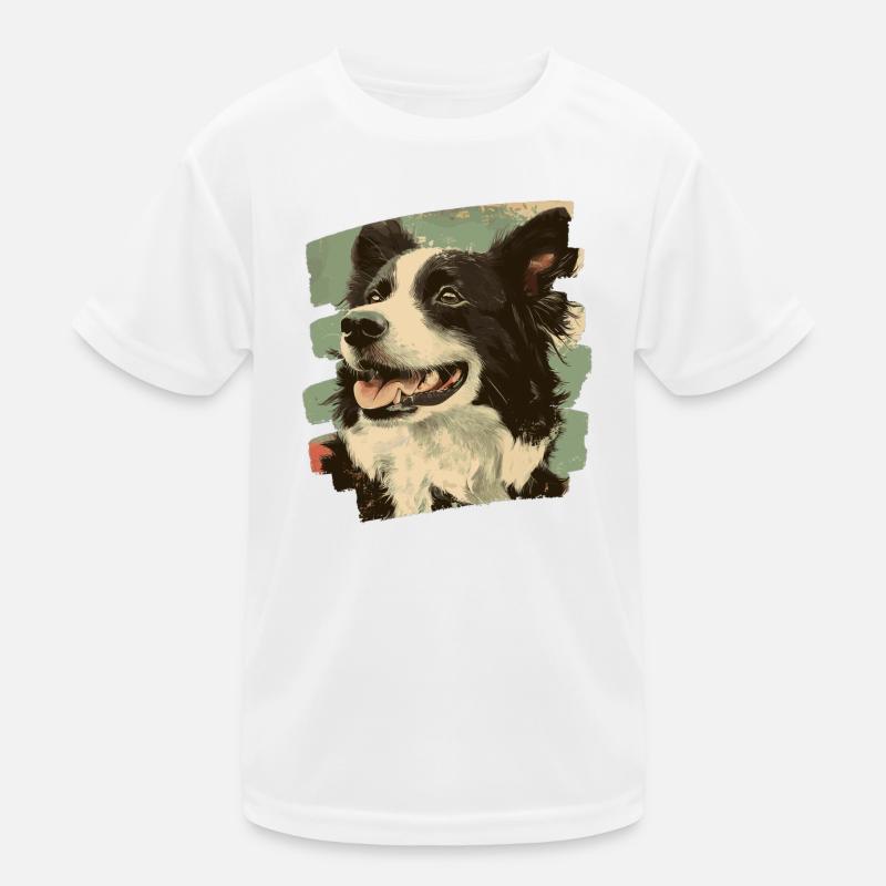 Border Collie Kinder Funktions-T-Shirt