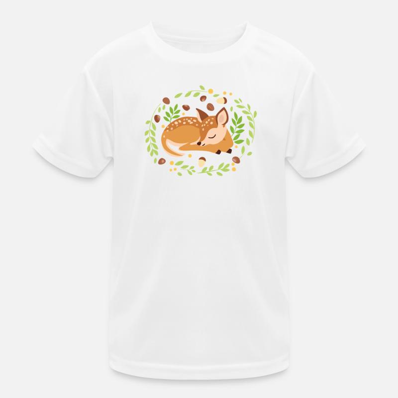 Schlafendes Rehkitz Kinder Funktions-T-Shirt