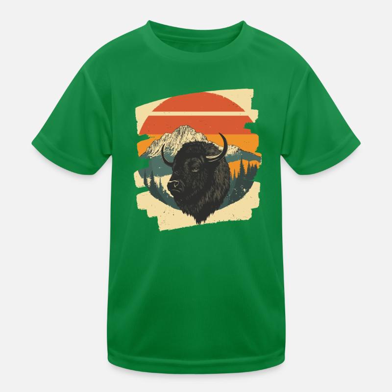 Bison Retro Kinder Funktions-T-Shirt