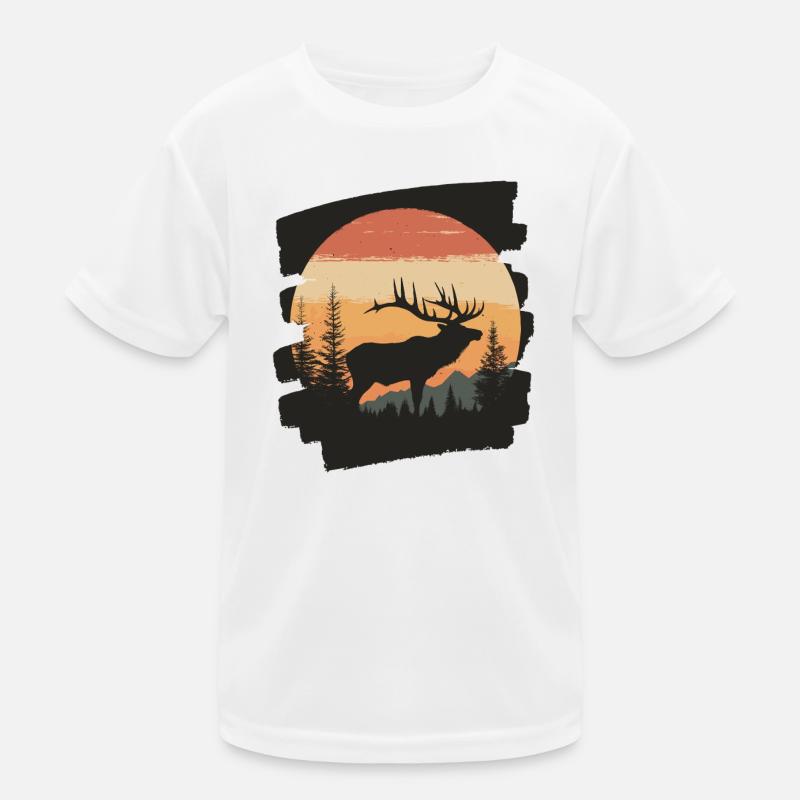 Elch Retro Kinder Funktions-T-Shirt