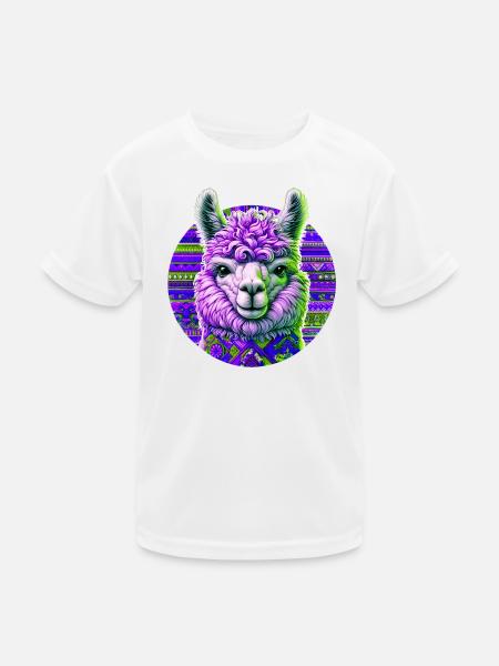 Alpaca - Kids Functional T-Shirt - white - Front