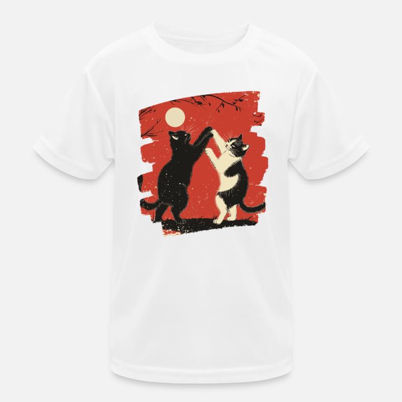 Combat de chats japonais T-shirt sport Enfant