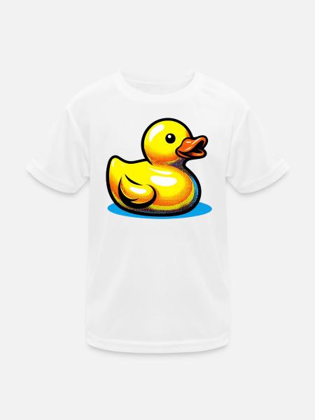 Ente Ente Ente Ente Ente - Kinder Funktions-T-Shirt - Weiß - Vorne