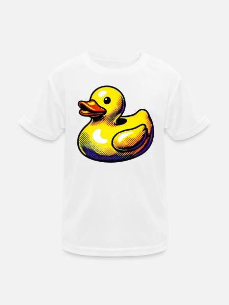 Ente Ente Ente Ente Ente - Kinder Funktions-T-Shirt - Weiß - Vorne